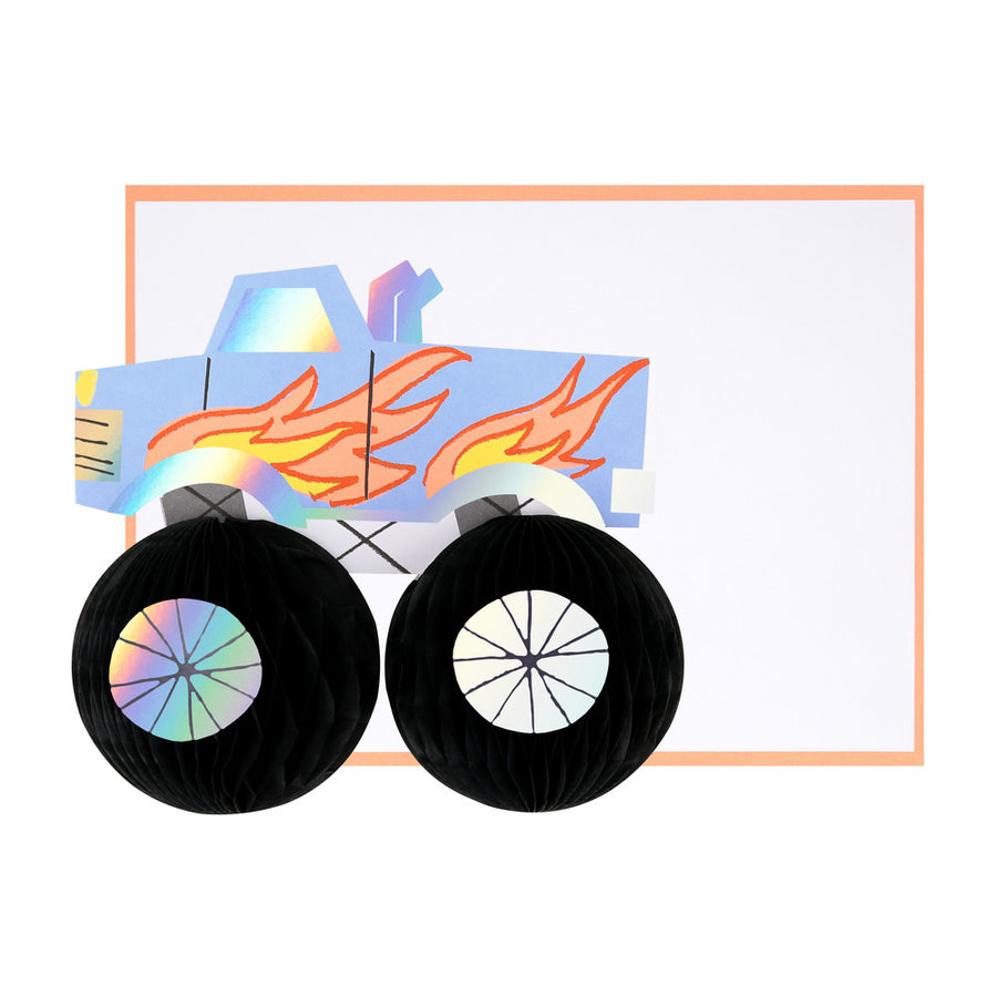 3D fødselsdagskort med monstertruck