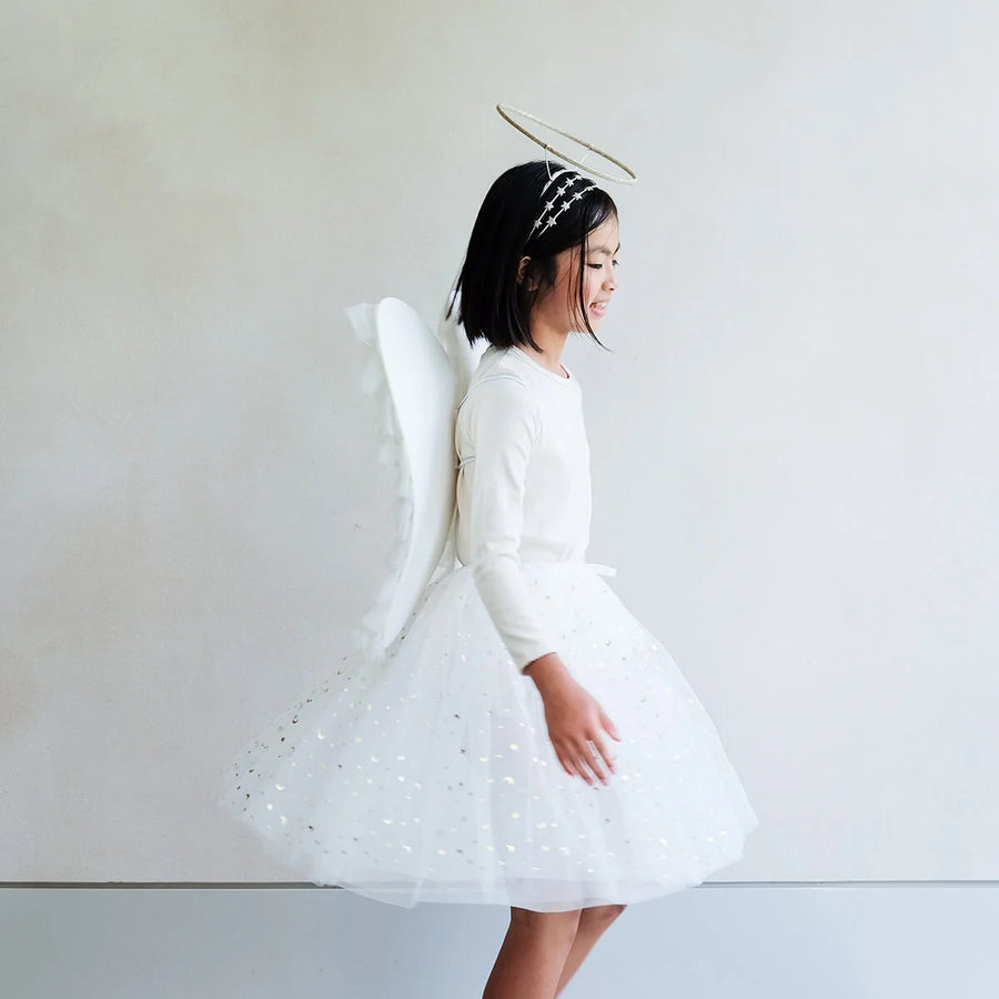 Tylskørt long angel white