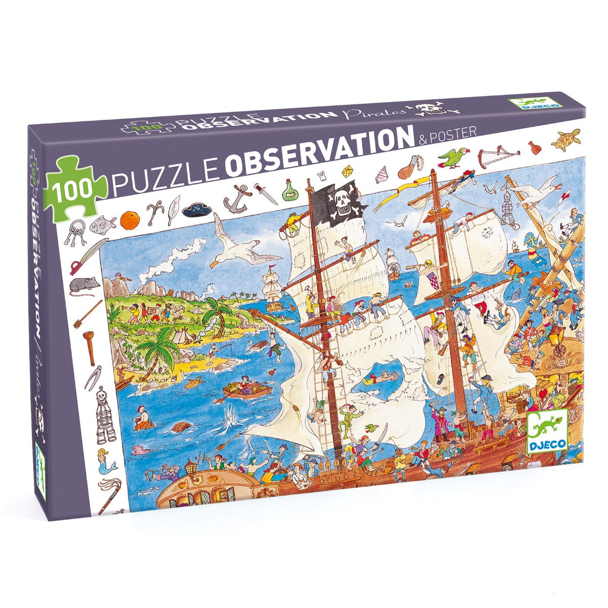 Observationspuslespil Pirater - 100 brikker