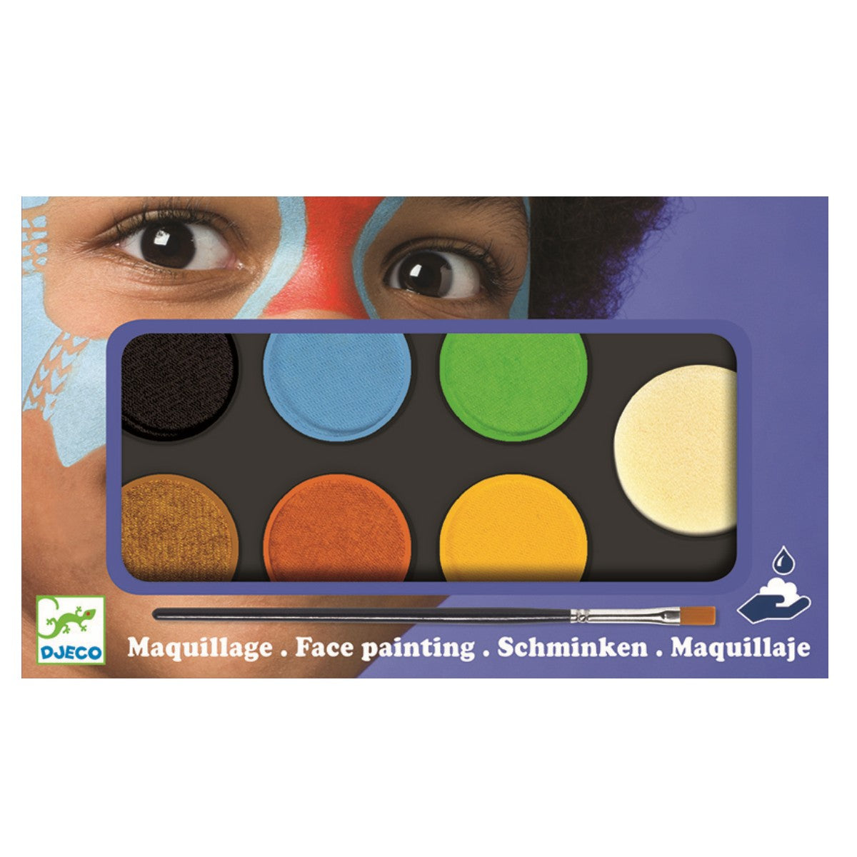 Ansigtsmaling 6 farver - natur