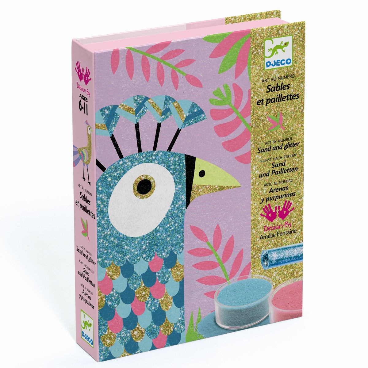 Sandbilleder med glitter - Fugle