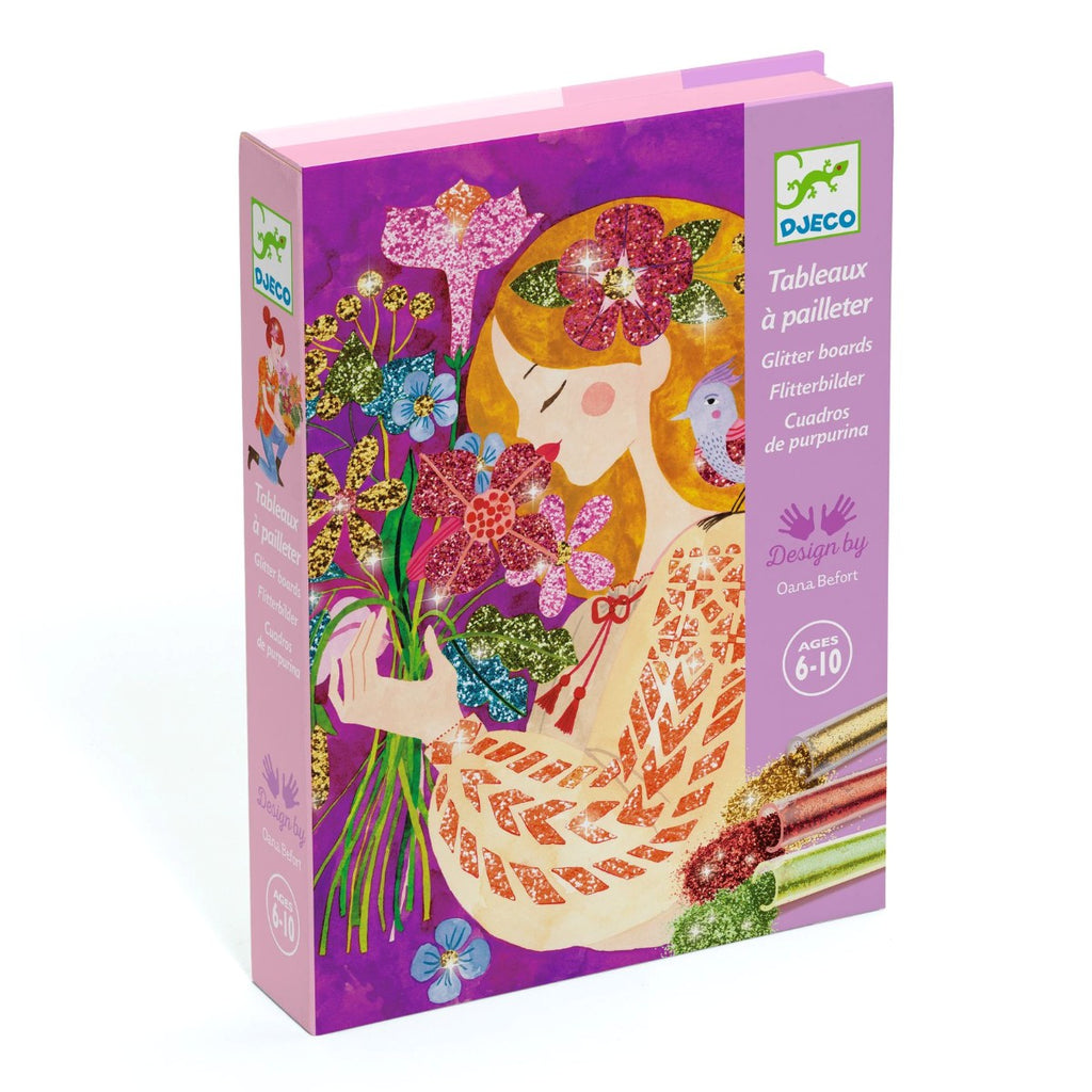 Glitterkort med blomster