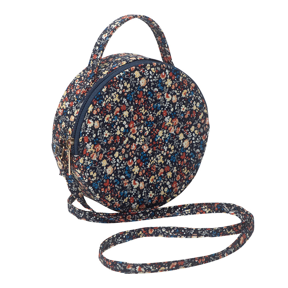 Skuldertaske - Rund med blomster