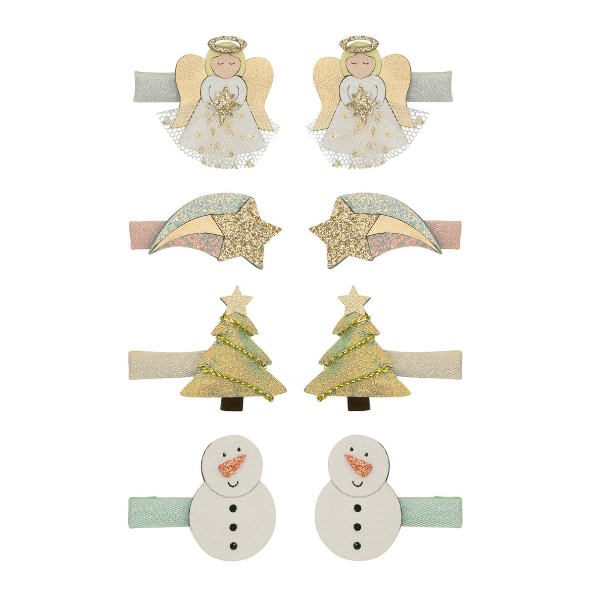 8 hårclips mini angel christmas