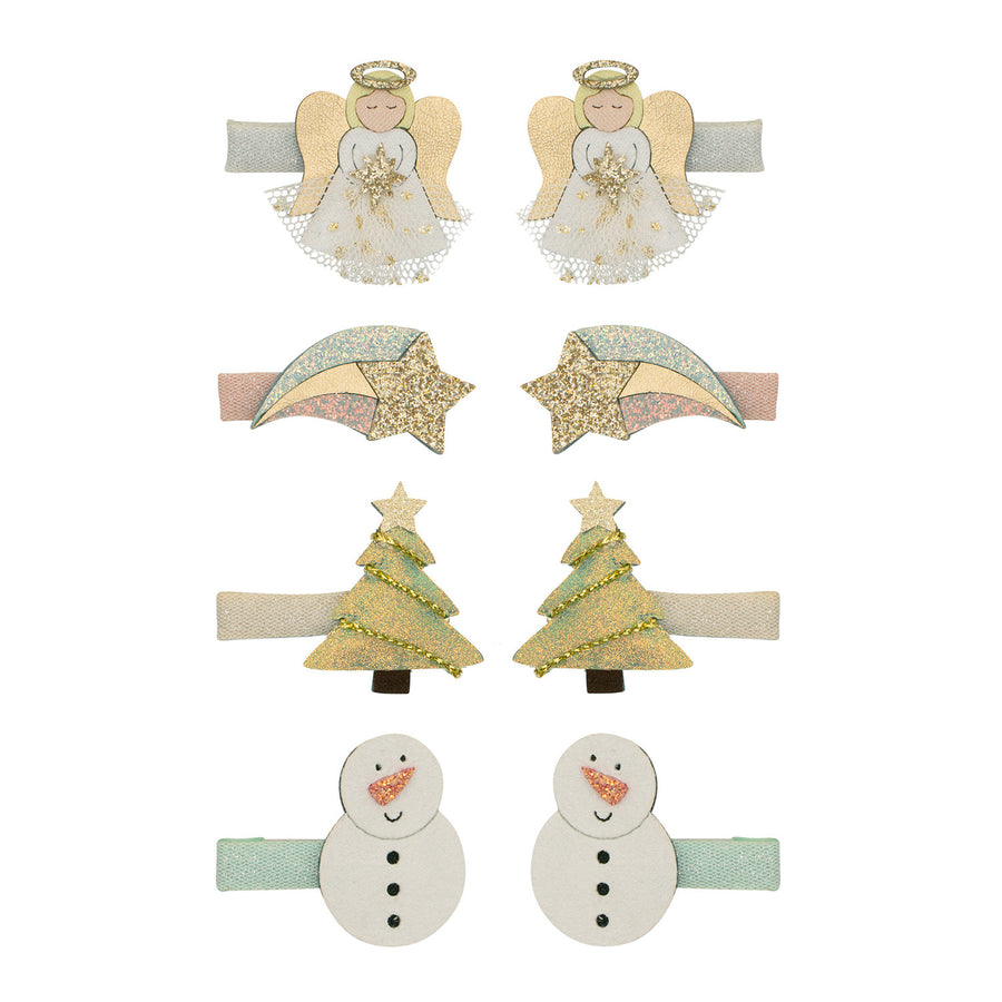 8 hårclips mini angel christmas