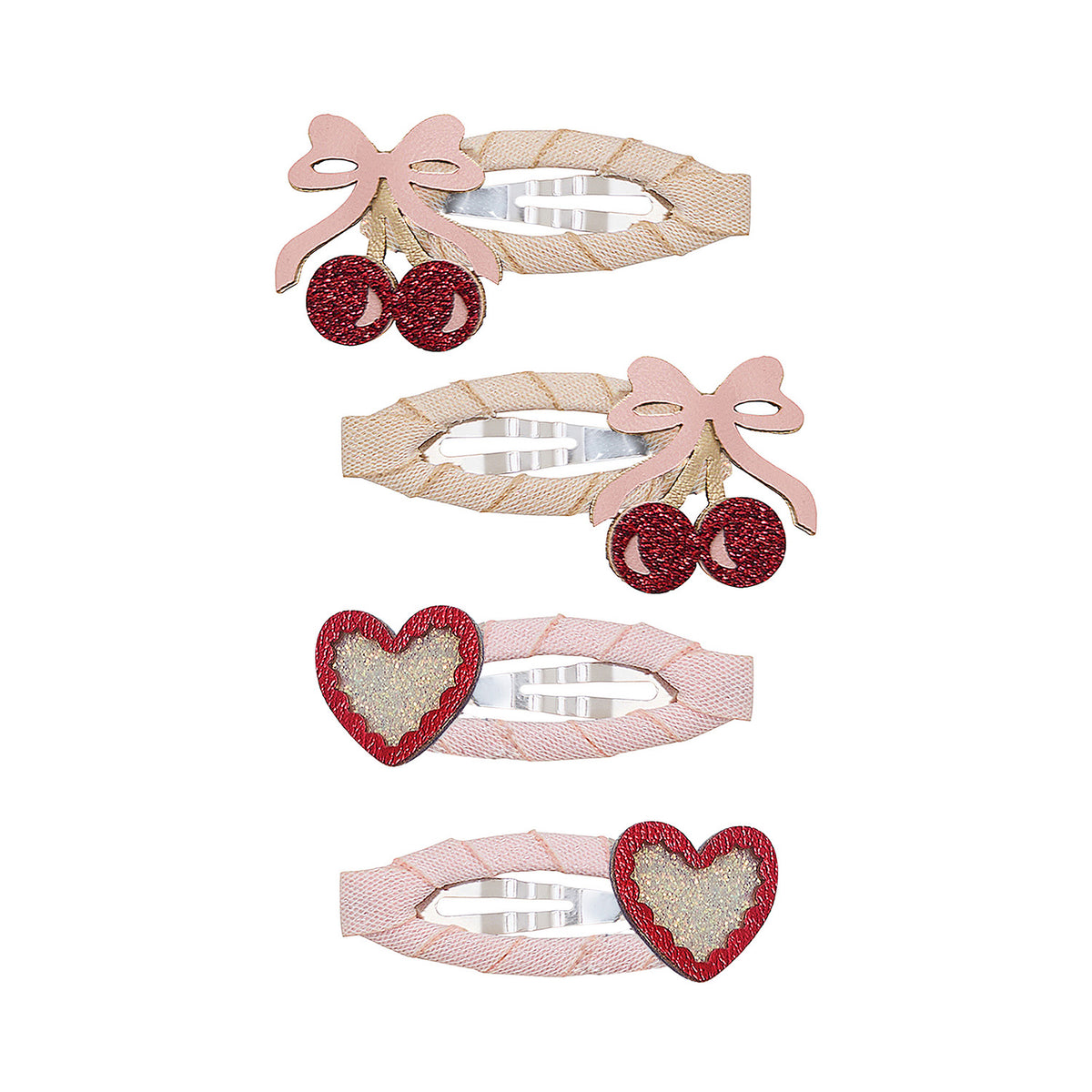 4 hårspænder - fancy cherries