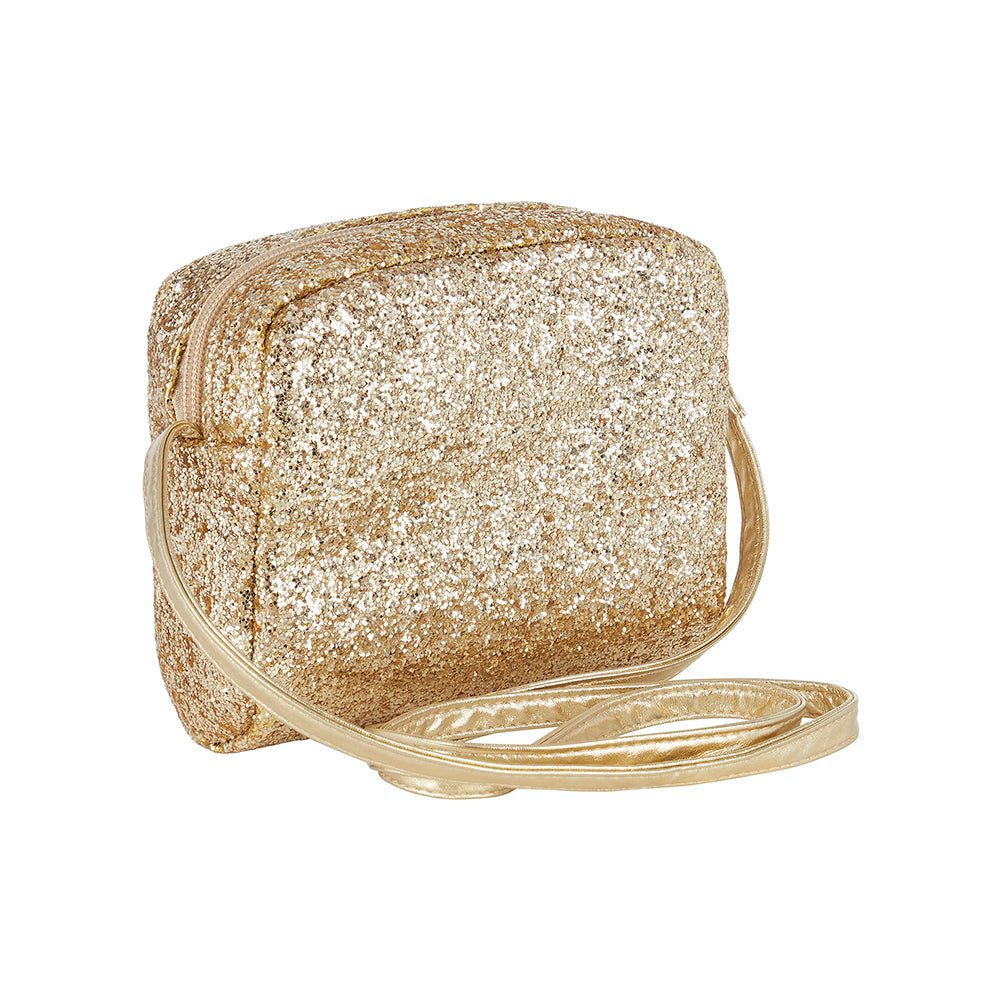 Skuldertaske - Guld glitter