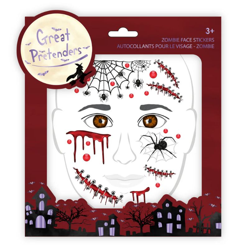 Ansigtsstickers Zombie (19 pcs)