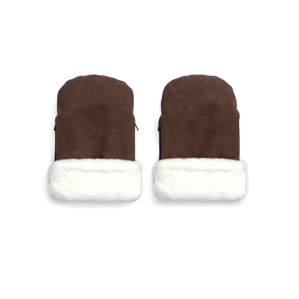 Østerbro barnevognshandsker - brown faux suede