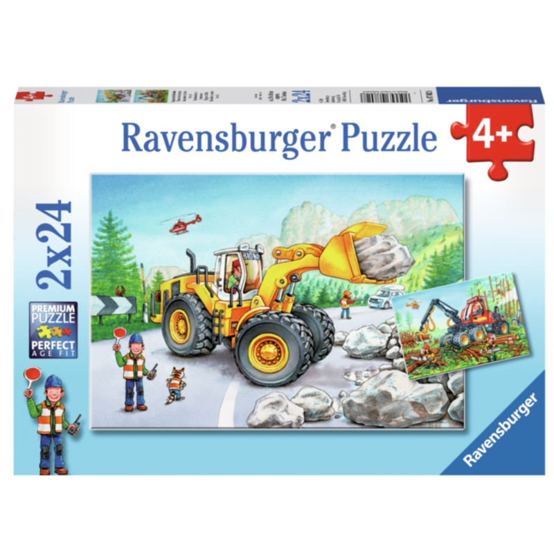 Puslespil 2x24 - Gravemaskiner