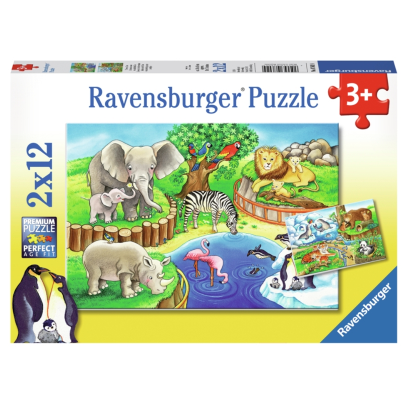 Puslespil 2x12 - Dyr i zoologisk have