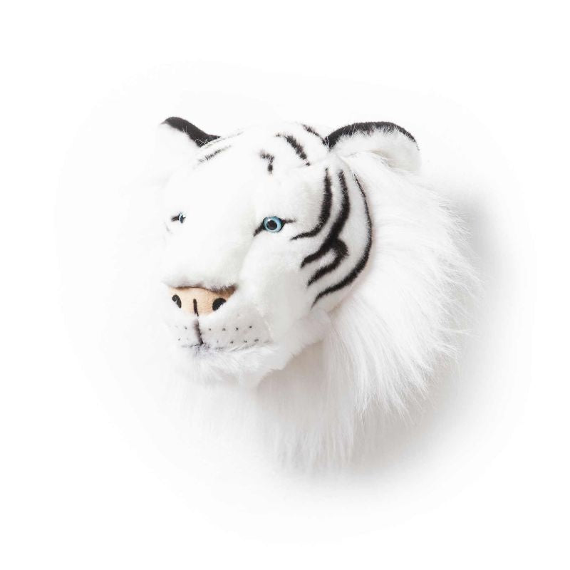 Hvidt tigerhoved væghængt