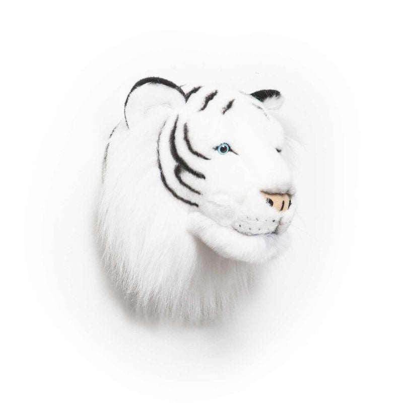 Hvidt tigerhoved væghængt