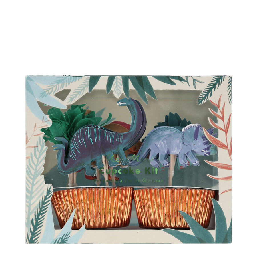 Cupcakesæt med dinosaurer