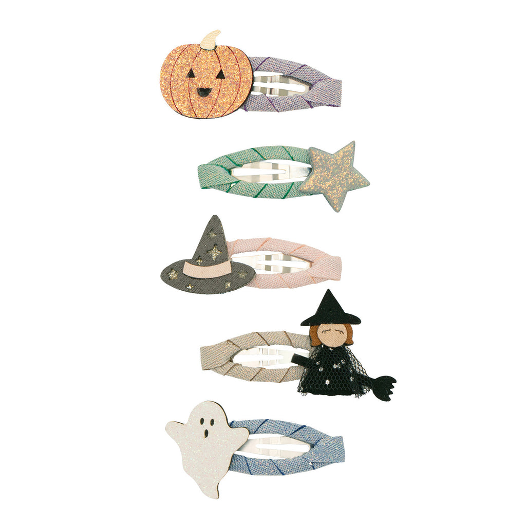 Hårspænder 4 stk - Halloween m. glimmer