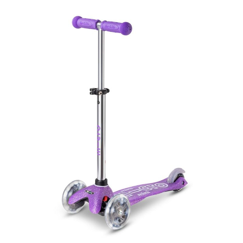 Mini løbehjul - glitter lilla