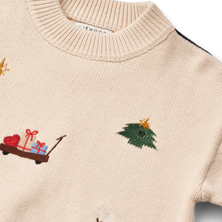 Orlane striktrøje Festive/Sandy/Embroidery