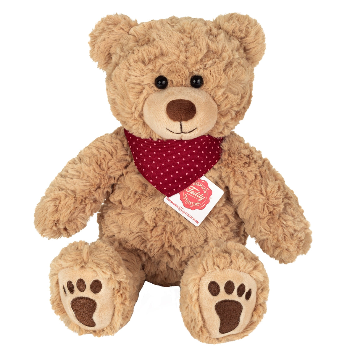 Bamse lille Teddy med rødt tørklæde