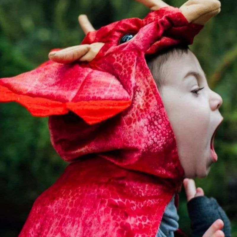 Triceratopskappe rød (4-6 år)