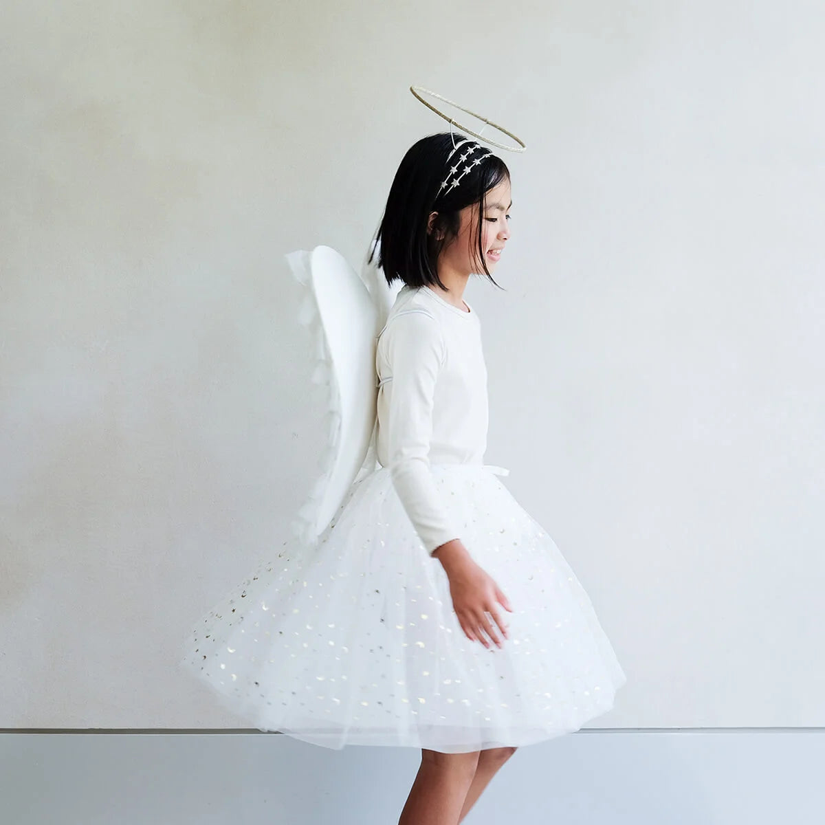 Tylskørt long angel white